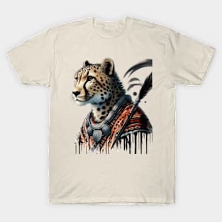 Roar with Style: Authentic African Warrior Cheetah T-Shirt - Limited Edition! T-Shirt